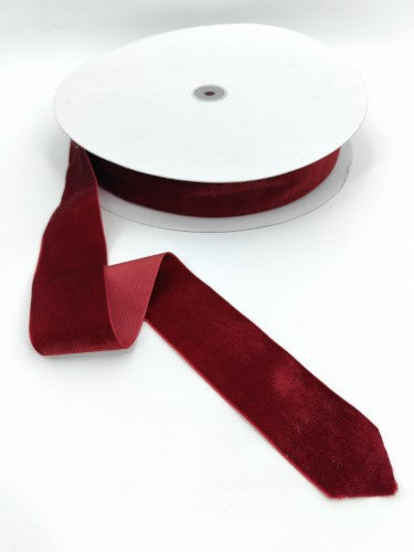 Christmas Ribbon - 5cm x 50 Yards Velvet (Dark Red)
