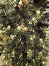 Needle Pine Christmas Tree with Cones & 200 LED Lights - 6'