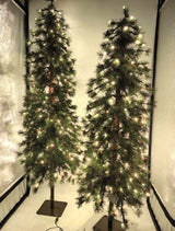 Needle Pine Christmas Tree with Cones & 200 LED Lights - 6'