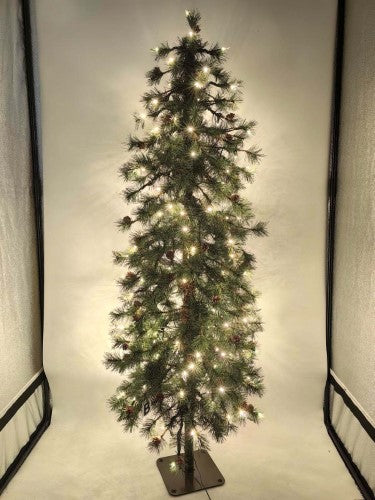 Needle Pine Chriastmas Tree  with cones & 160 Multi Function LED Lights & 316 Tips - 5'