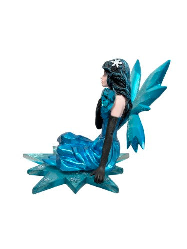 Ornament - Blue Crystal Heart Fairy (10 x 10 x 8.5cm)