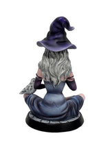 Ornament - Purple Witch With Pentagram and Owl (9 x 11 x 15.5cm)