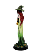 Ornament - Green Witch With Broom and Bag of Money (8 x 8 x 21cm)