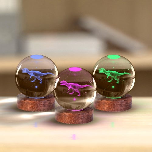 3D Crystal Ball Lamp - T-Rex (8 x 8 x 9.5cm)
