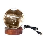 3D Crystal Ball Lamp - T-Rex (8 x 8 x 9.5cm)