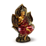 Ornament - Red & Gold Thai Buddha Seated Lotus (21cm)