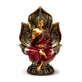 Ornament - Red & Gold Thai Buddha Seated Lotus (21cm)