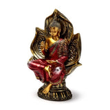 Ornament - Red & Gold Thai Buddha Seated Lotus (21cm)