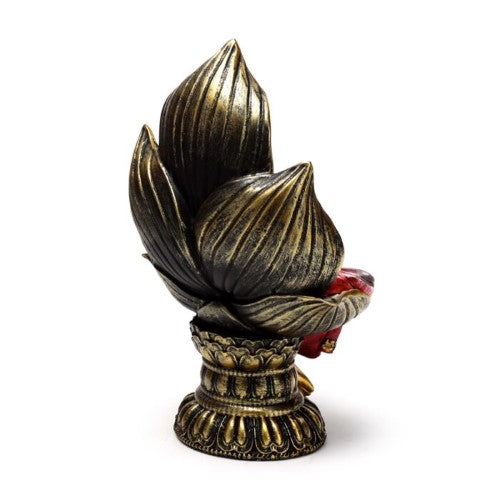 Ornament - Red & Gold Thai Buddha Seated Lotus (21cm)