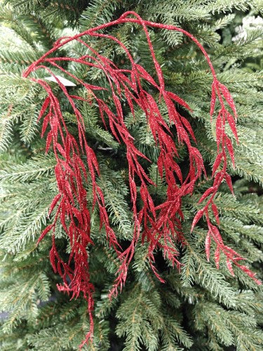Artificial Weeping Willow (Red Glitter)