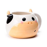 Ceramic Shaped Mug - Black and White Cow Head  (450ml)