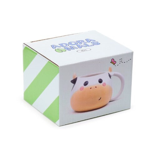 Ceramic Shaped Mug - Black and White Cow Head  (450ml)