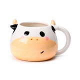 Ceramic Shaped Mug - Black and White Cow Head  (450ml)