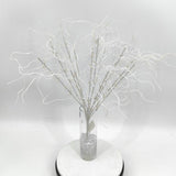 Glitter Twisted Willow Bush (White)