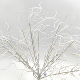 Glitter Twisted Willow Bush (White)
