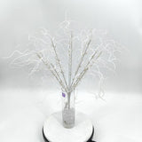 Glitter Twisted Willow Bush (White)