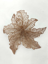 Artificial Poinsettia Head (Rose Gold Glittered)