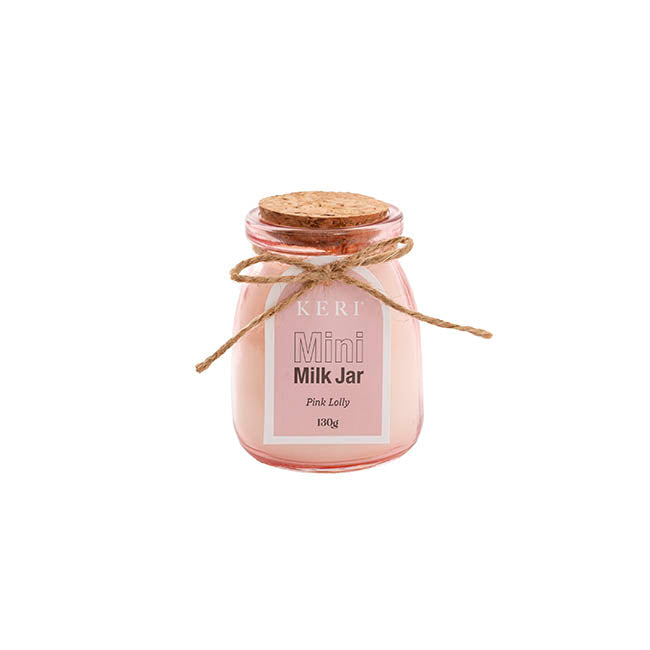 Scented Candle Milk Jar Pink Lolly