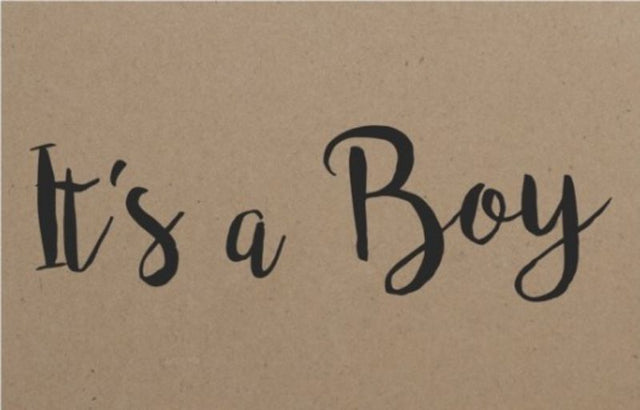 Brown kraft cards saying 'It's a Boy,' perfect for floral arrangements, baby showers, and heartfelt messages, pack of 50.