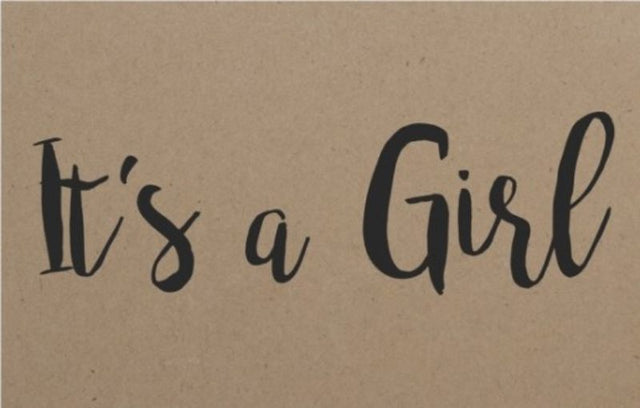 Pack of 50 rustic brown kraft florist cards saying 'It's a Girl', perfect for baby showers and floral arrangements.