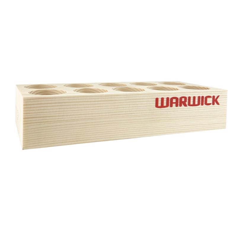 Warwick Wooden Glue Stick Holder for 10 jumbo glue sticks, featuring a sleek natural wood design for a clutter-free workspace.