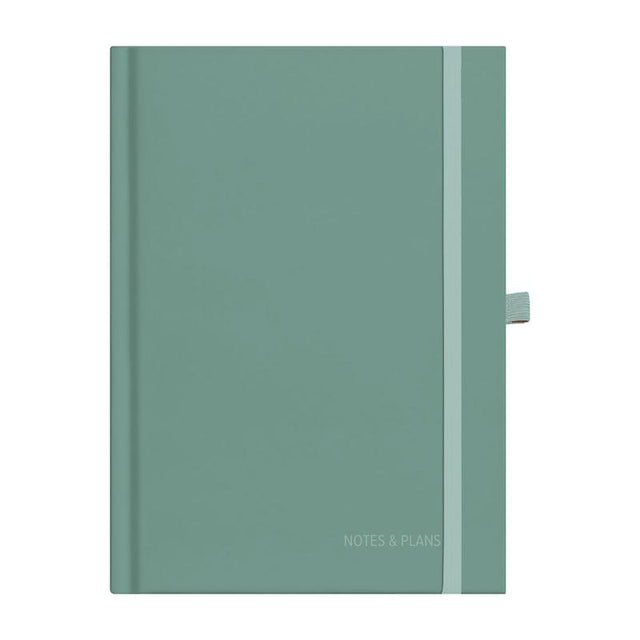 Sage green A5 undated diary with day-per-page format, to-do lists, and durable casebound cover for flexible planning.