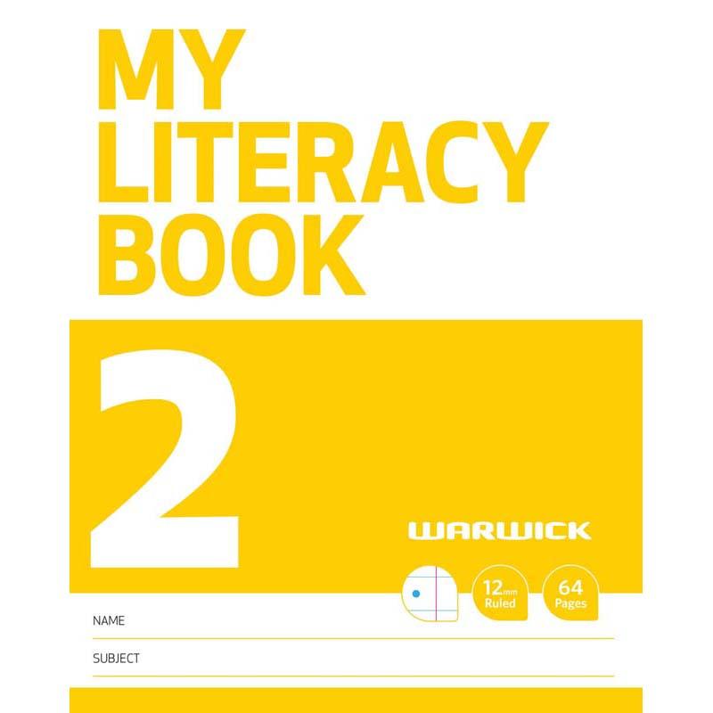 Warwick My Literacy Book 2: 64-page notebook for young learners with ruled and blank pages for writing and illustrations.