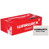 Compact Warwick Single Eraser Small for precise erasing, measuring 30mm x 20mm, ideal for students and artists.