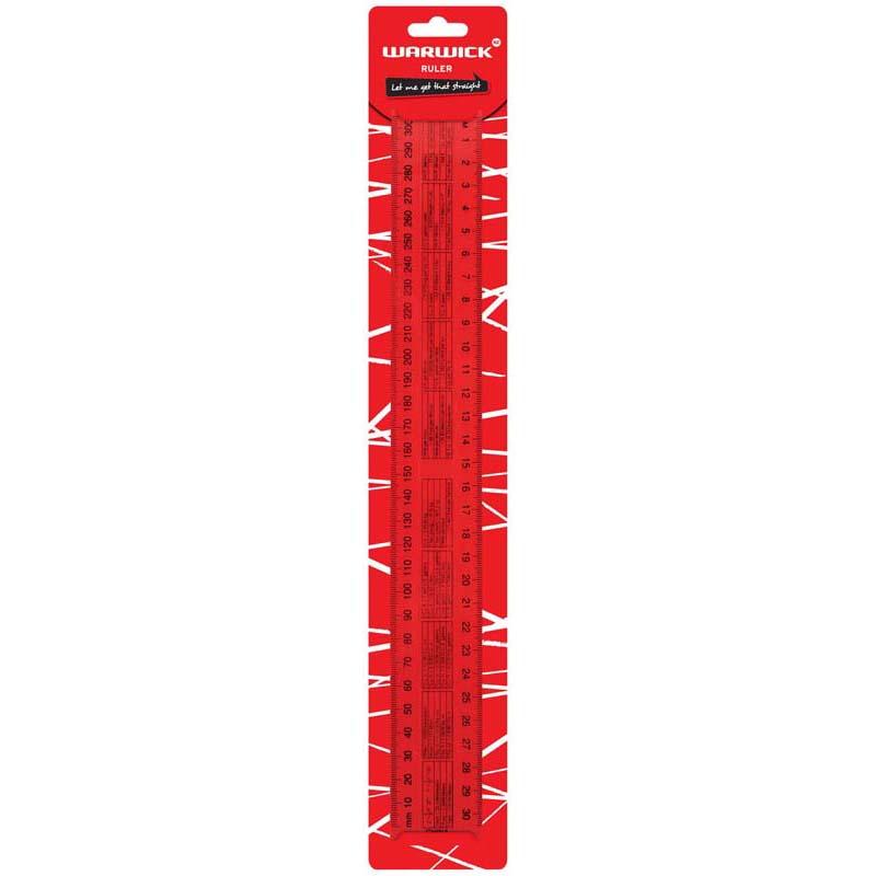 Warwick Ruler Clear 30cm