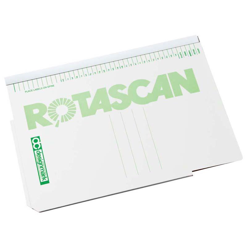 Rotascan File Twin Pocket Organizer in sleek cardboard, ideal for organizing documents and reducing clutter on desks.