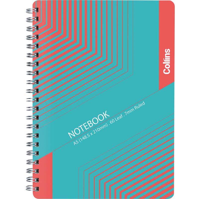 Collins Notebook Wiro Polyprop A5 60 Leaf Side Opening