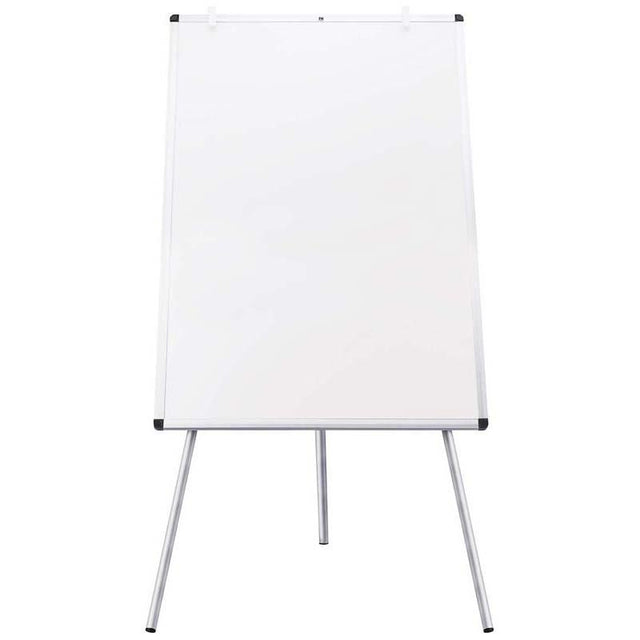 FM Whiteboard Flip Chart 600x900mm with easel legs, pen tray, and sleek design for effective presentations and brainstorming.