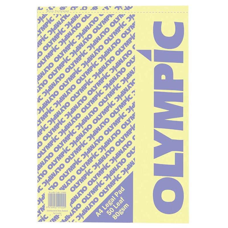 Olympic Pad A4 Legal Yellow Paper 50 Leaf 80gsm