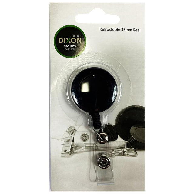 Sleek black Dixon Key Card Reel Strap securely holds key cards, featuring an 85CM cord for easy access and durable design.