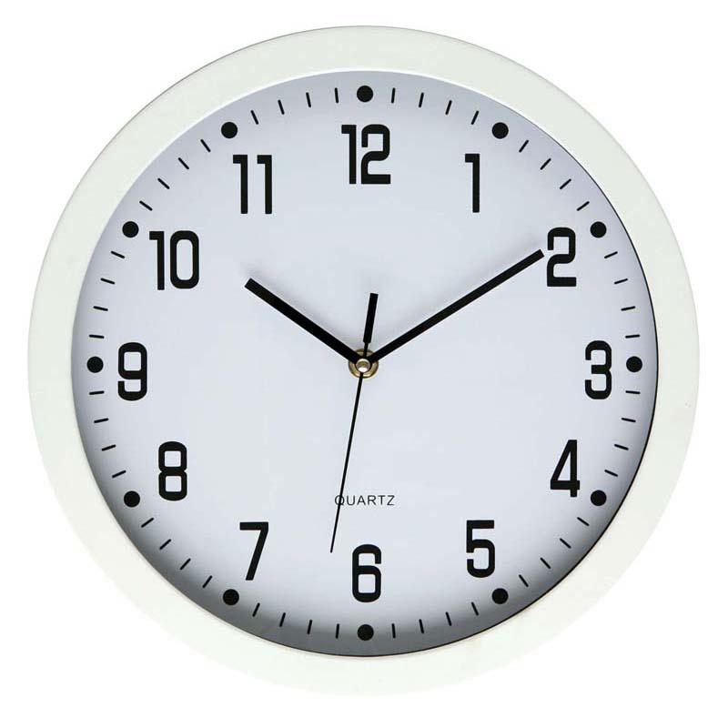 Dixon Round White Wall Clock 30cm with clear numbers and stylish second hand for modern home decor.