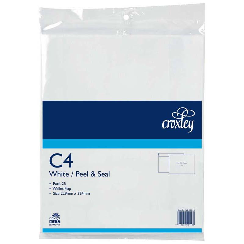 Croxley Envelope C4 Peel And Seal Wallet Flap 25 Pack