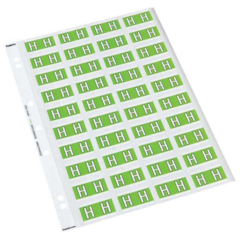 Codafile Label Alpha H 25mm Pack 5 Sheets