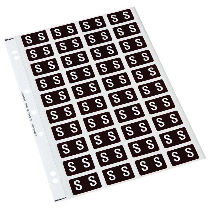 Codafile Label Alpha S 25mm Pack 5 Sheets