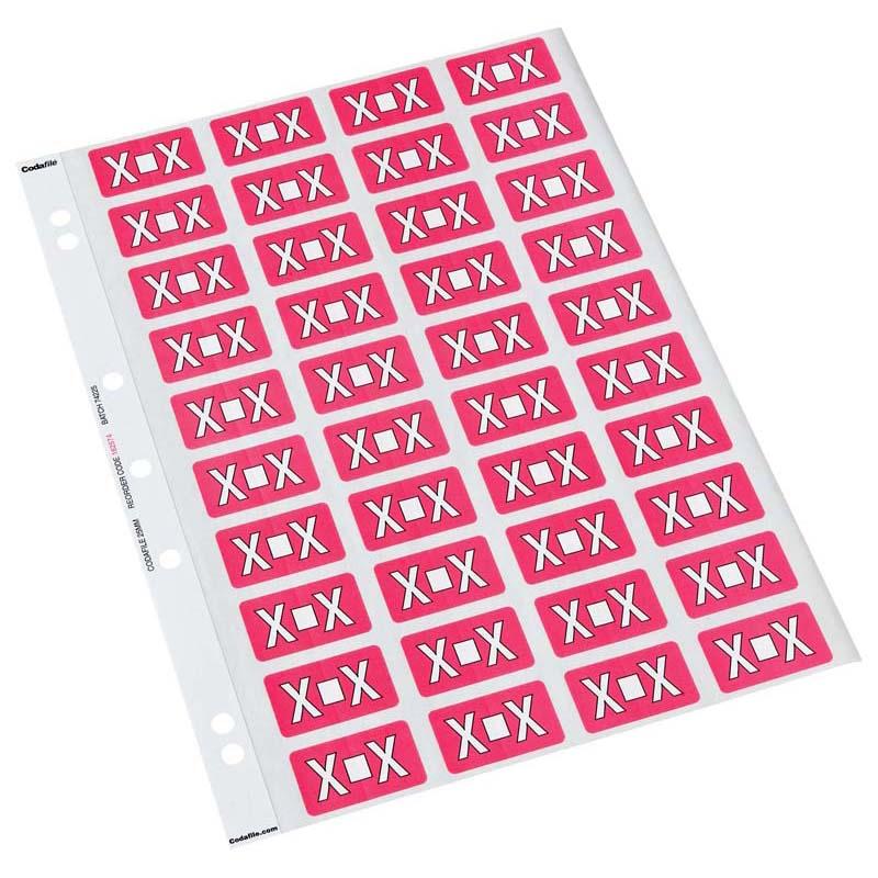 Codafile Label Alpha X 25mm Pack 5 Sheets