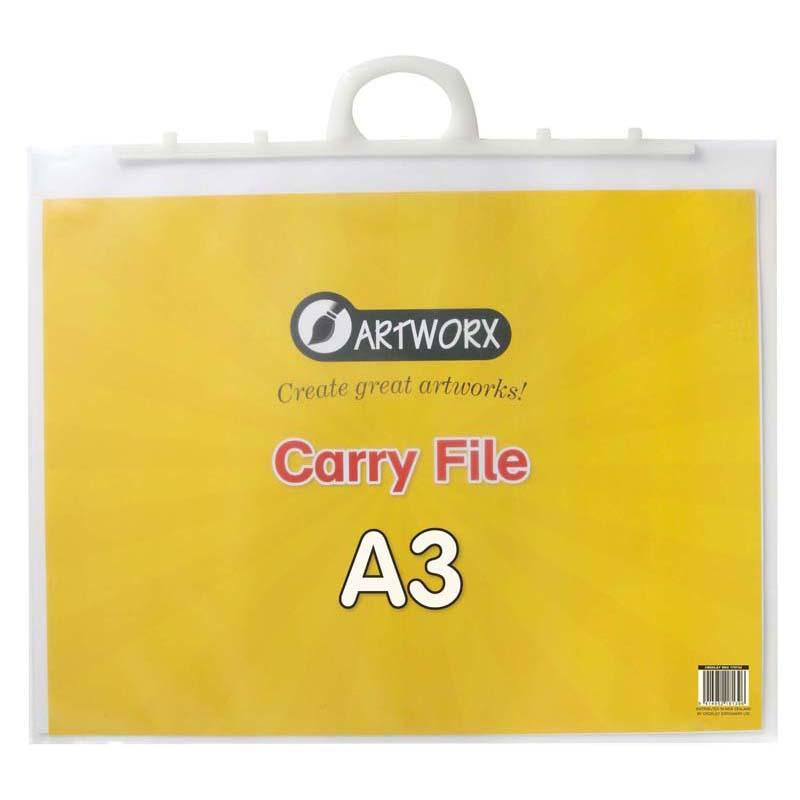 Artworx Carry File A3: Stylish, durable storage for artists and professionals, featuring acid-free material and a convenient handle.