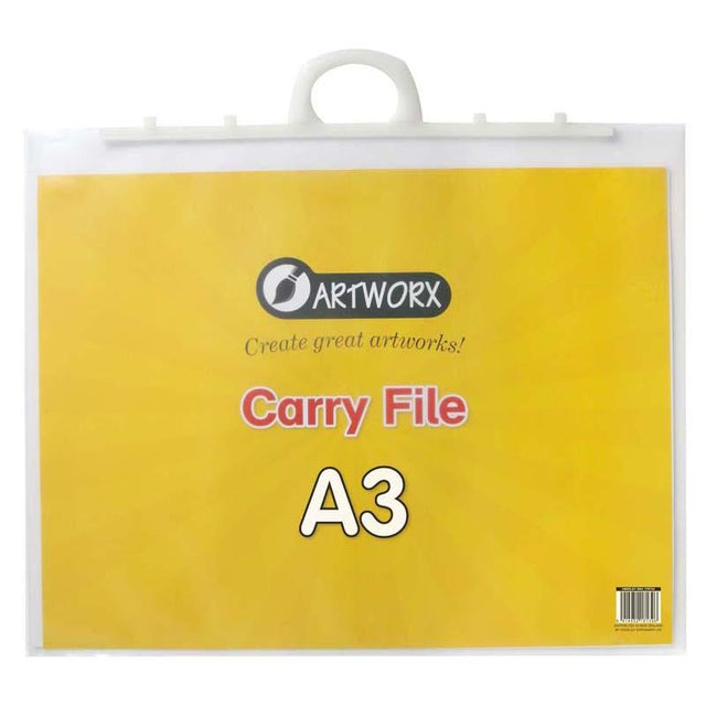 Artworx Carry File A3: Stylish, durable storage for artists and professionals, featuring acid-free material and a convenient handle.