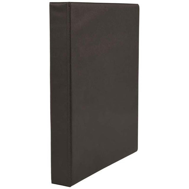 FM Ringbinder A5 in black PVC, holds 200 sheets, perfect for organized document management and professional use.