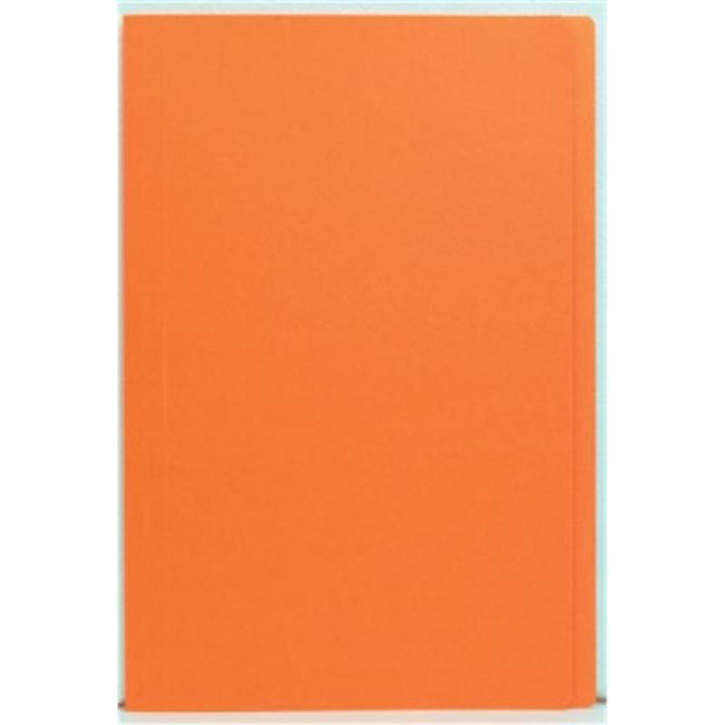 Vibrant orange FM File Folder pack of 50, foolscap size, with easy-access design and slots for paper fasteners.