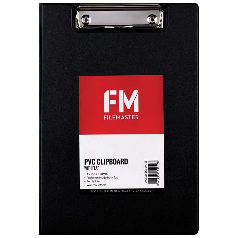 FM Clipboard Black With Flap A5