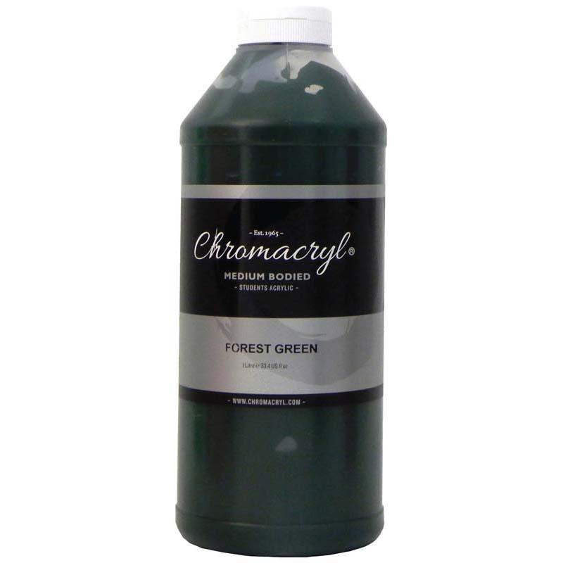 Chromacryl Acrylic Paint Student 1 Litre Forest Green