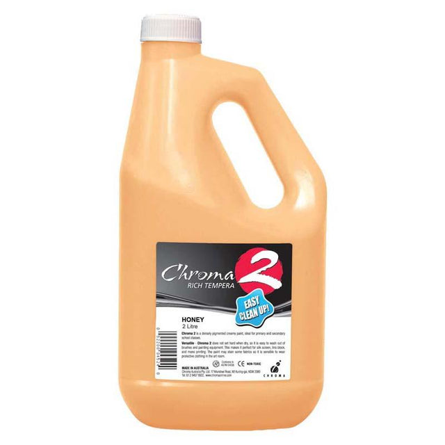 Chroma C2 Paint 2 Litre in Honey, ideal for vibrant art and home decor, featuring excellent coverage and a satin finish.