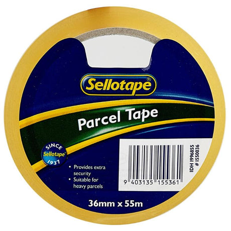 Sellotape 1550 PP Clear Tape, 36mm x 55m, versatile for packaging, secure sealing, and easy to handle.