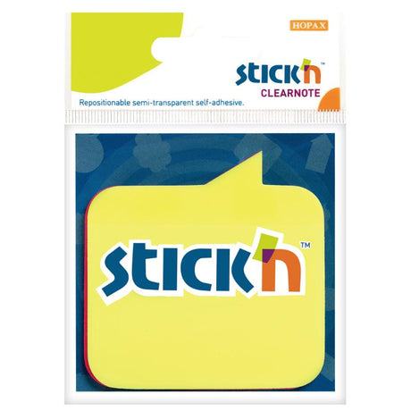 Vibrant lemon and magenta square sticky notes, 76x76mm, 60 sheets, repositionable and semi-transparent for easy organization.