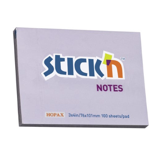 Stick'n Notes, 76x101mm 100 sheet Pastel Purple