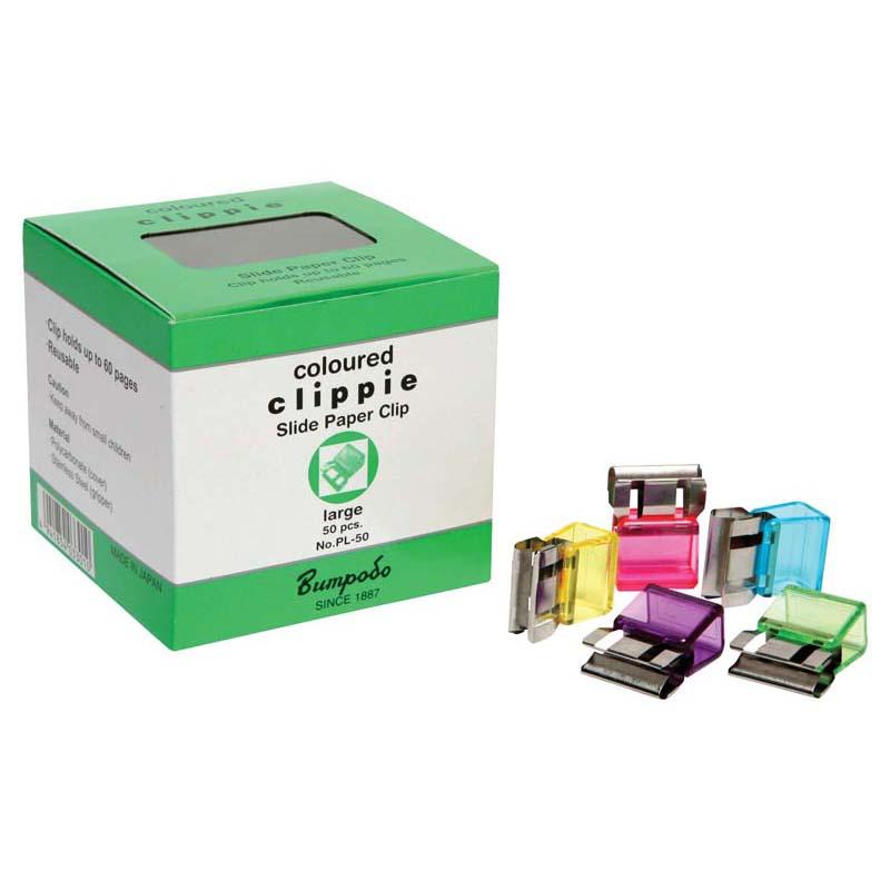 Clippie Paper Clip Slide Large Coloured Box 50